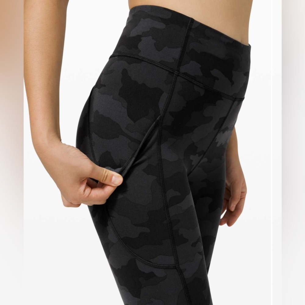 NWOT Lululemon Invigorate High-Rise Crop 23" Heritage 365 Camo Deep Coal Multi - Picture 3 of 6